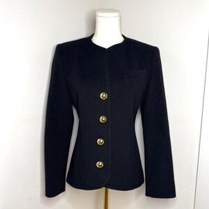 Mac Taggart Black/Gold Wool-Cashmere Military Coat Sz.‎ 6